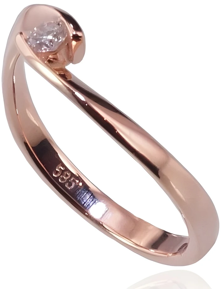 Diamond Sky Jewelry Auksinis žiedas su deimantais „Kometa IV“