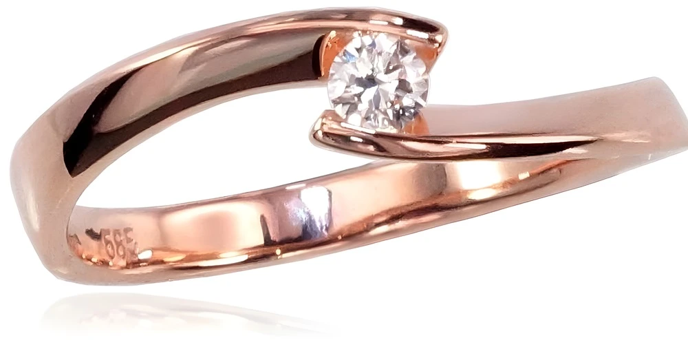 Diamond Sky Jewelry Auksinis žiedas su deimantais „Kometa IV“