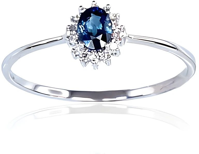 Diamond Sky Jewelry Auksinis žiedas su deimantais ir safyrais „Ferro“