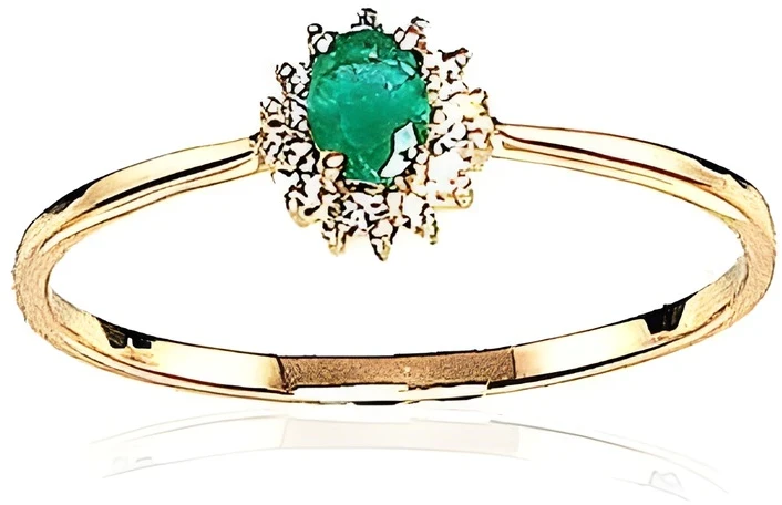 Diamond Sky Jewelry Auksinis žiedas su deimantais ir smaragdais „Ferro VIII“