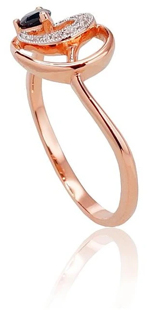 Diamond Sky Jewelry Auksinis žiedas su deimantais ir safyrais „Grotex“