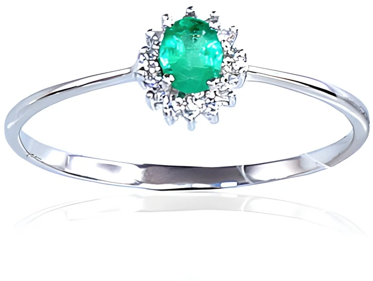 Diamond Sky Jewelry Auksinis žiedas su deimantais ir smaragdais „Ferro II“