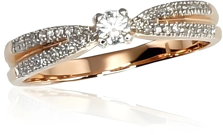 Diamond Sky Jewelry Auksinis žiedas su deimantais „Joanna IX“