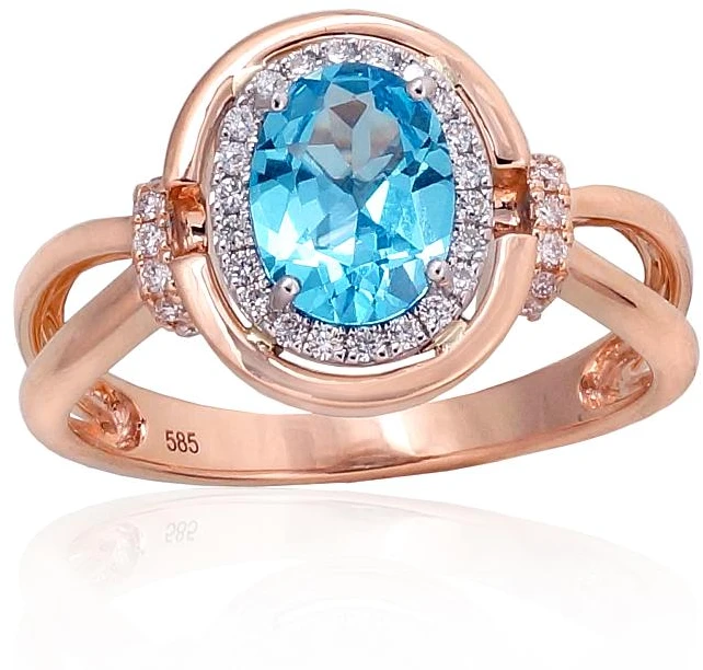 Diamond Sky Jewelry Auksinis žiedas su deimantais ir topazais „Ferro X“