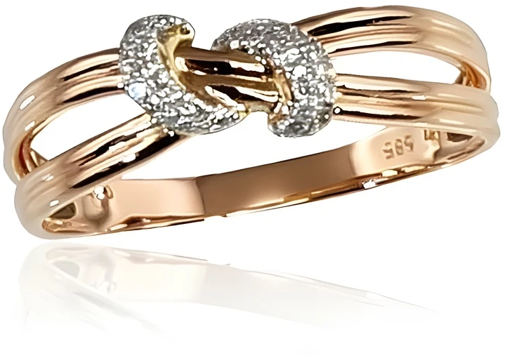 Diamond Sky Jewelry Auksinis žiedas su deimantais „Omega“
