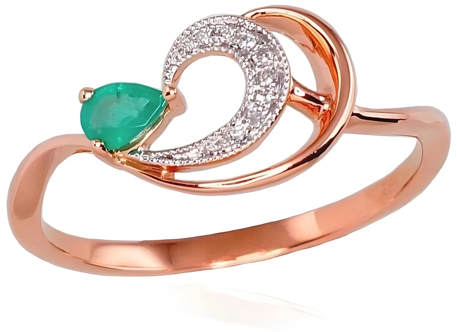 Diamond Sky Jewelry Auksinis žiedas su deimantais ir smaragdais „Grotex III“