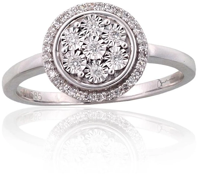 Diamond Sky Jewelry Auksinis žiedas su deimantais „Deimantų Gėlė II“