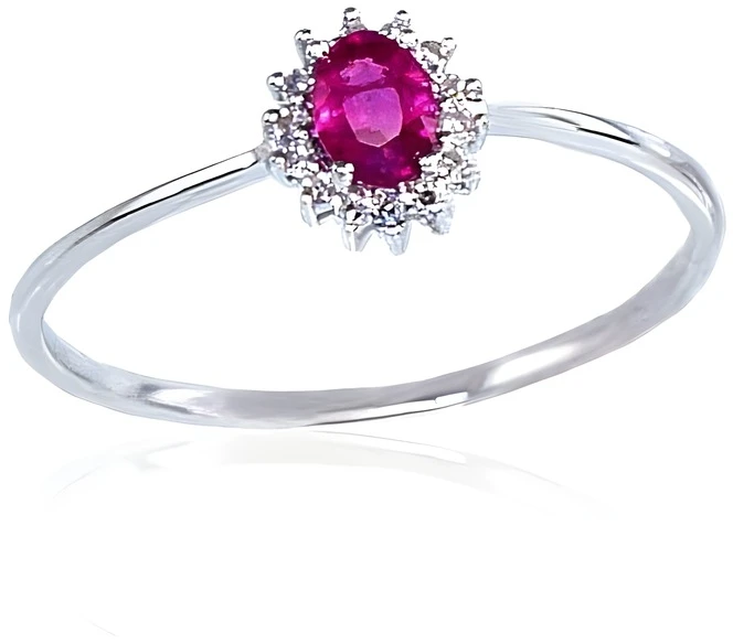 Diamond Sky Jewelry Auksinis žiedas su deimantais ir rubinais „Ferro III“