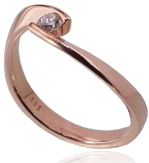 Diamond Sky Jewelry Auksinis žiedas su deimantais „Kometa VI“