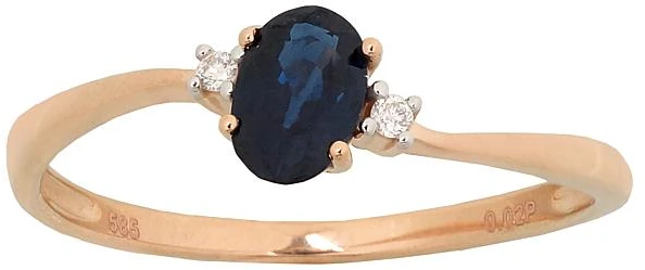 Diamond Sky Jewelry Auksinis žiedas su deimantais ir safyrais „Vidurnakčio Žvaigždynas“
