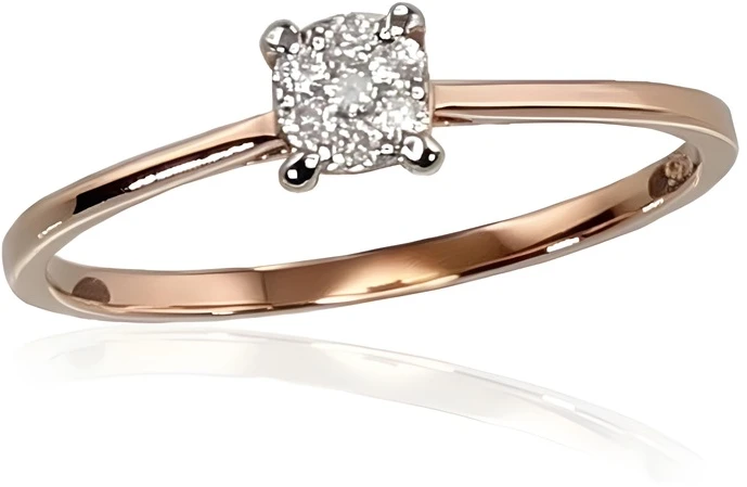 Diamond Sky Jewelry Auksinis žiedas su deimantais „Solitaras VI“