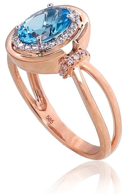 Diamond Sky Jewelry Auksinis žiedas su deimantais ir topazais „Ferro X“
