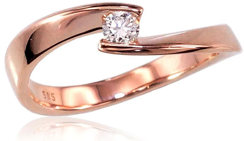 Diamond Sky Jewelry Auksinis žiedas su deimantais „Kometa VI“