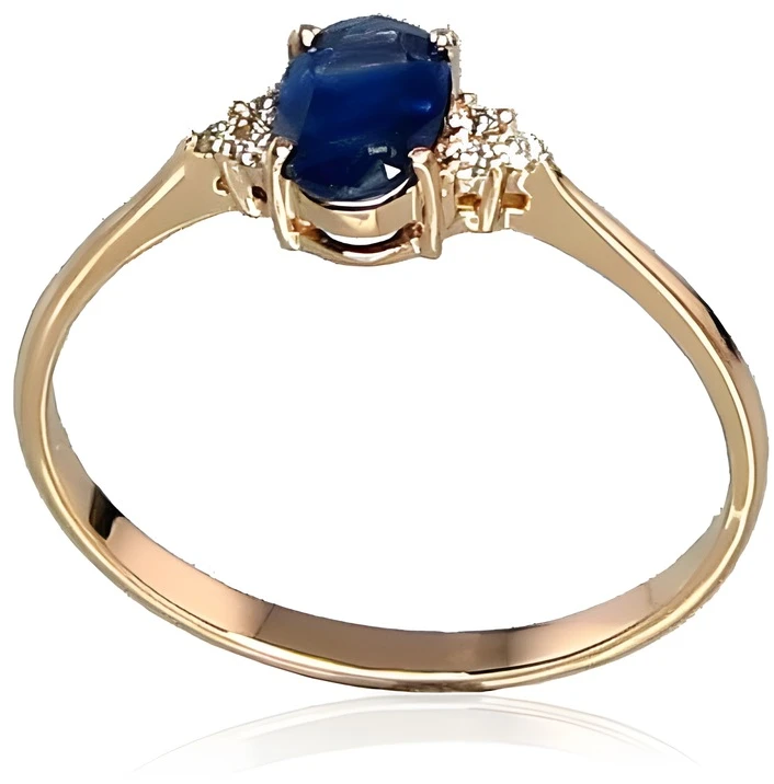 Diamond Sky Jewelry Auksinis žiedas su deimantais ir safyrais „Grakštumas VIII“