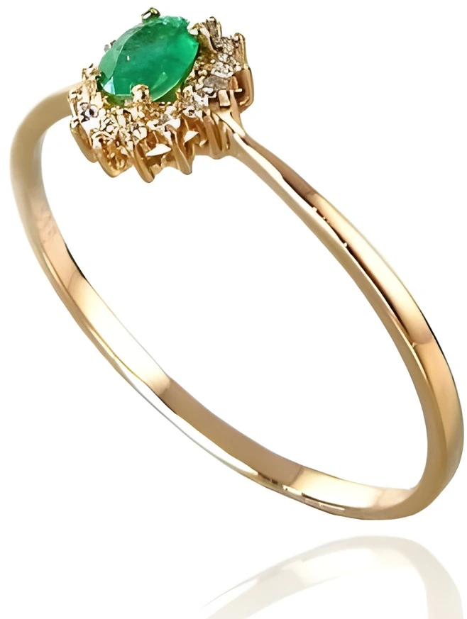 Diamond Sky Jewelry Auksinis žiedas su deimantais ir smaragdais „Ferro VIII“