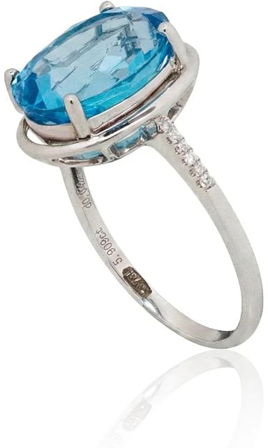 Diamond Sky Jewelry Auksinis žiedas su deimantais ir topazais „Adele III“