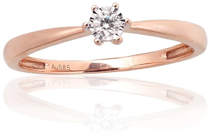 Diamond Sky Jewelry Auksinis žiedas su deimantais „Solitaras“