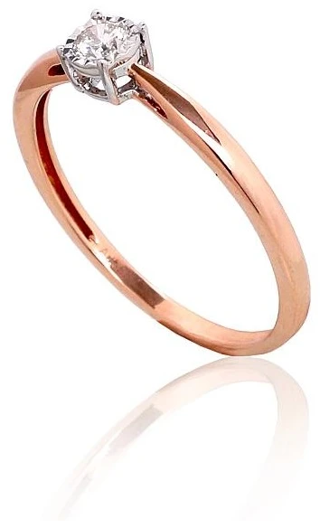 Diamond Sky Jewelry Auksinis žiedas su deimantais „Solitaras IV“