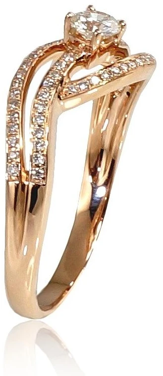 Diamond Sky Jewelry Auksinis žiedas su deimantais „Auksinė Banga VI“