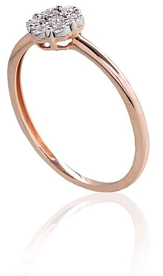 Diamond Sky Jewelry Auksinis žiedas su deimantais „Deimantų Gėlė V“
