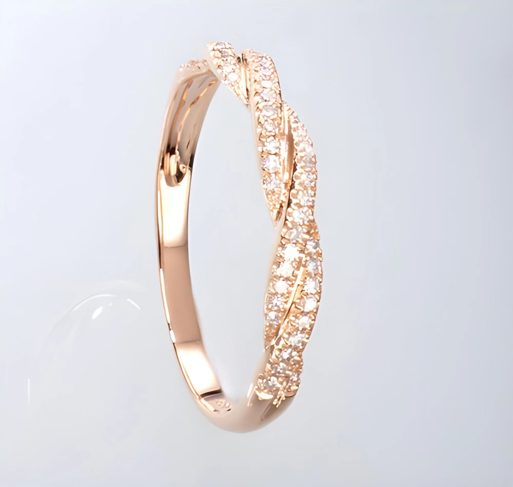 Diamond Sky Jewelry Auksinis žiedas su deimantais „Alpina“