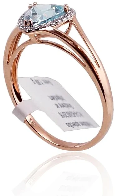 Diamond Sky Jewelry Auksinis žiedas su deimantais ir topazais „Princess IV“