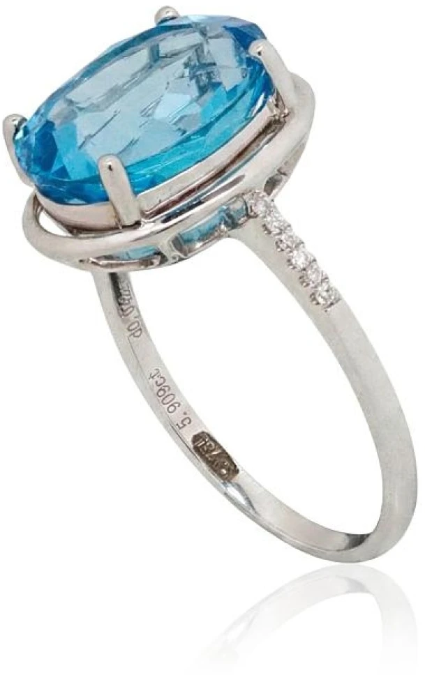 Diamond Sky Jewelry Auksinis žiedas su deimantais ir topazais „Adele III“