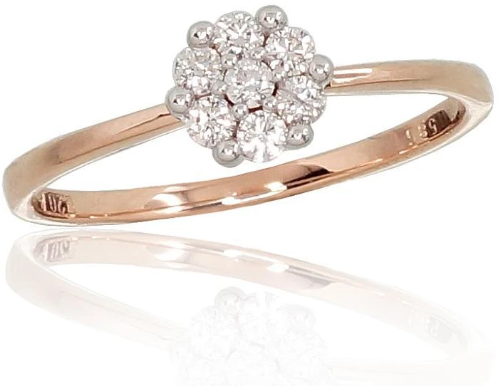 Diamond Sky Jewelry Auksinis žiedas su deimantais „Deimantų Gėlė II“