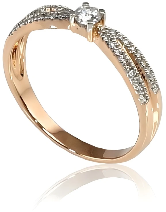 Diamond Sky Jewelry Auksinis žiedas su deimantais „Joanna IX“