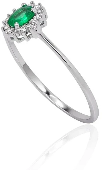 Diamond Sky Jewelry Auksinis žiedas su deimantais ir smaragdais „Ferro II“