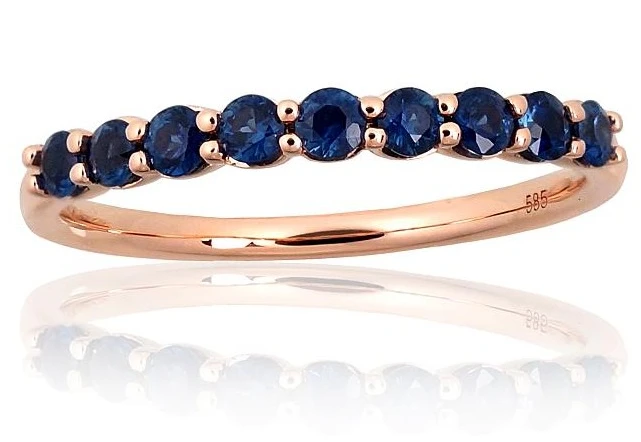 Diamond Sky Jewelry Auksinis žiedas su safyrais „Atėnė IX“