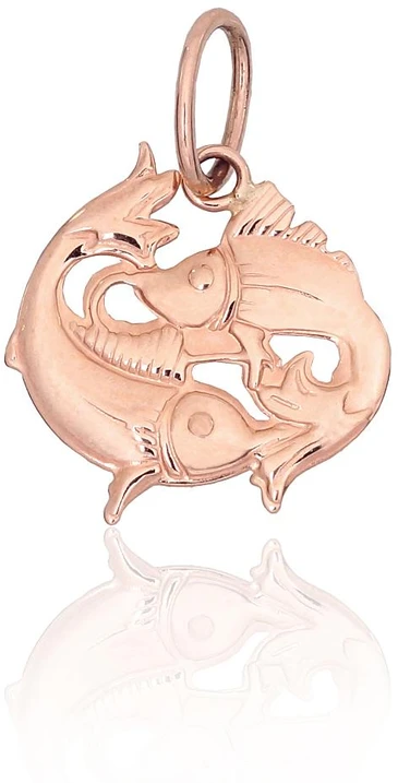 Diamond Sky Jewelry Auksinis zodiako ženklo pakabukas „Žuvys V“