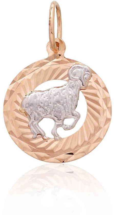 Diamond Sky Jewelry Auksinis zodiako ženklo pakabukas „Avinas VII“