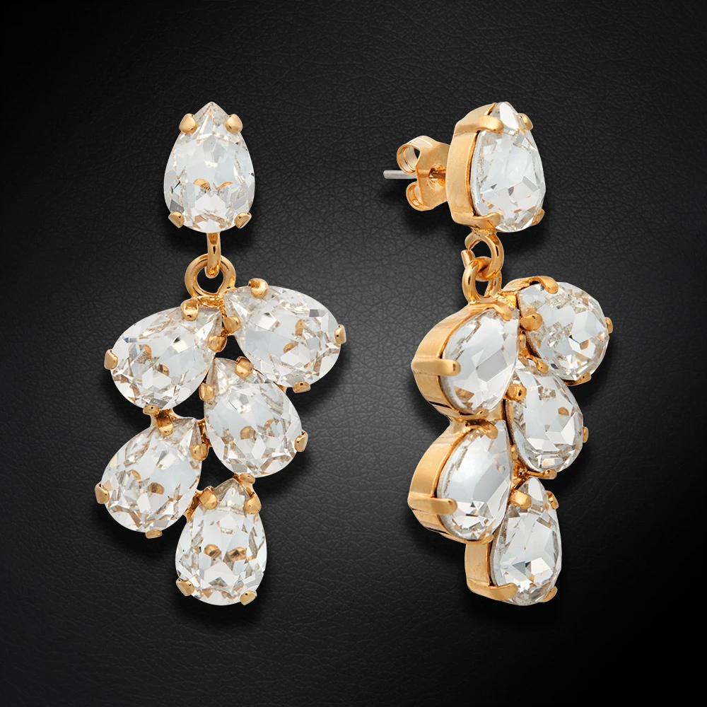 Diamond Sky Jewelry Auskarai „Amber II“ su Preciosa® kristalais