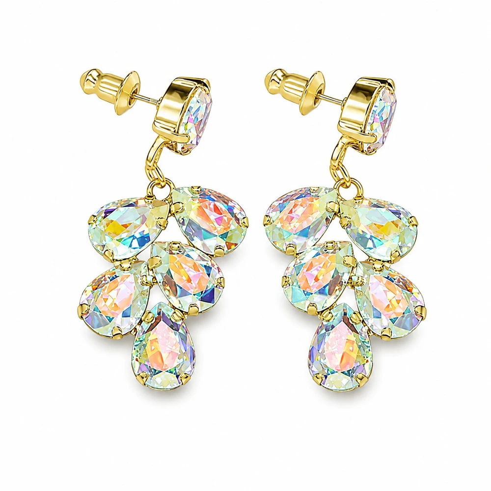 Diamond Sky Jewelry Auskarai „Amber II (Aurora Borealis)“ su Preciosa® kristalais
