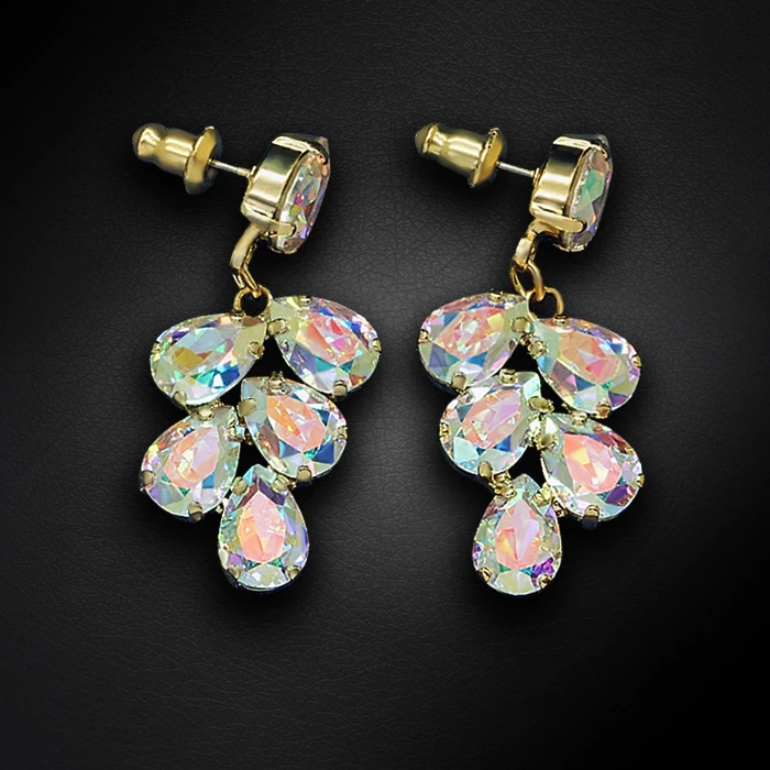 Diamond Sky Jewelry Auskarai „Amber II (Aurora Borealis)“ su Preciosa® kristalais
