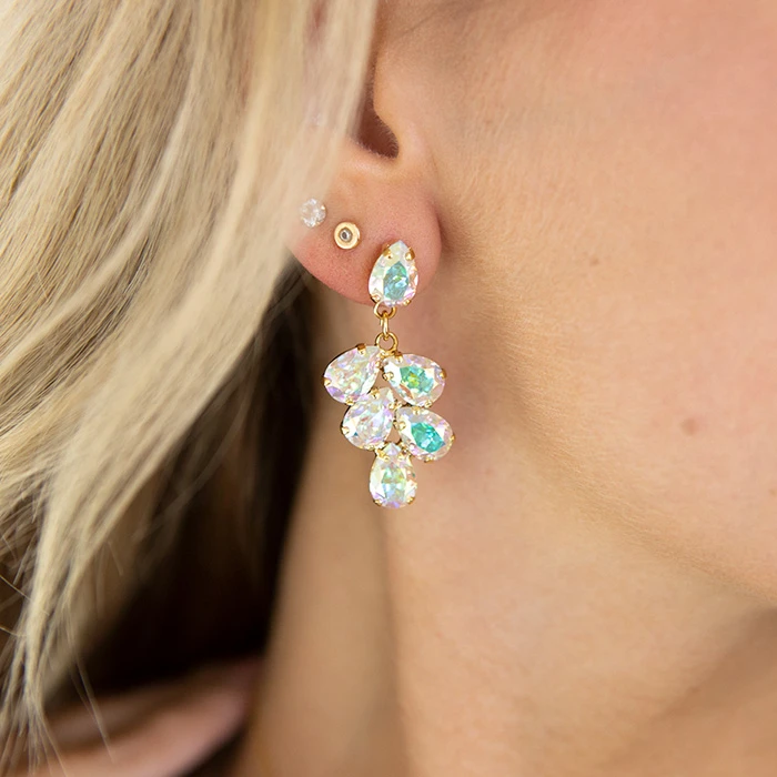 Diamond Sky Jewelry Auskarai „Amber II (Aurora Borealis)“ su Preciosa® kristalais