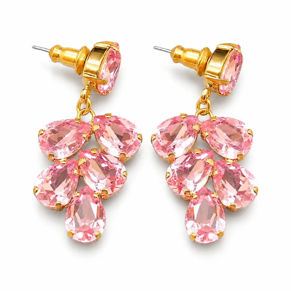 Diamond Sky Jewelry Auskarai „Amber II (Light Rose)“ su Preciosa® kristalais
