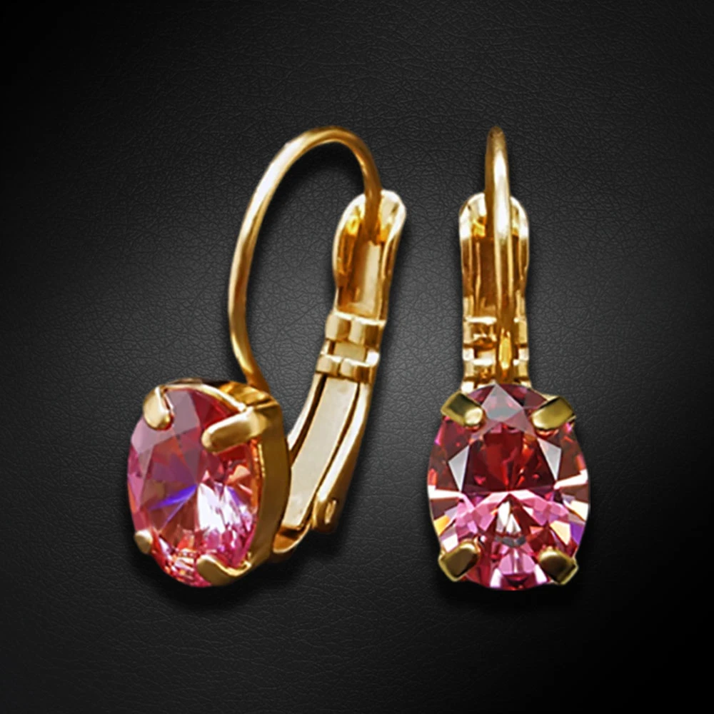 Diamond Sky Jewelry Auskarai „Baroque Mirror II (Fancy Rožinė)“ su Swarovski® kristalais