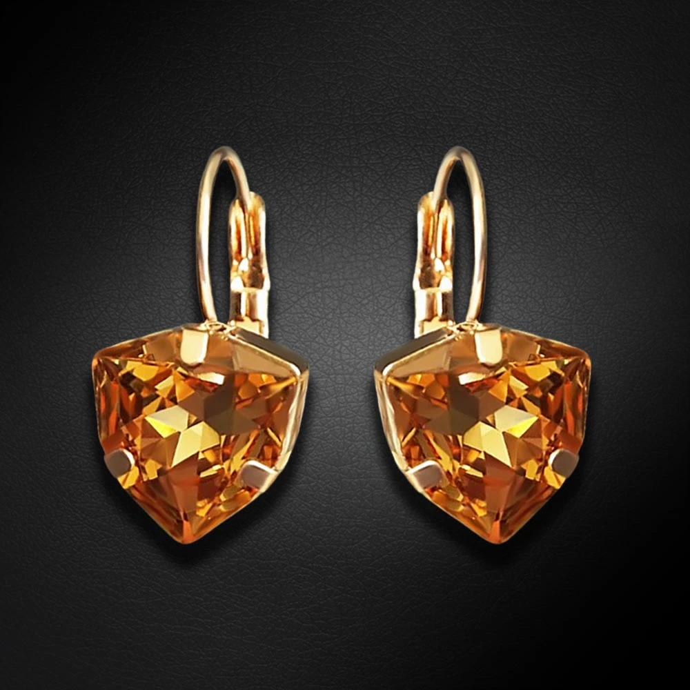 Diamond Sky Jewelry Auskarai „Bermuda Triangle (Light Colorado Topaz)“ su Swarovski® kristalais