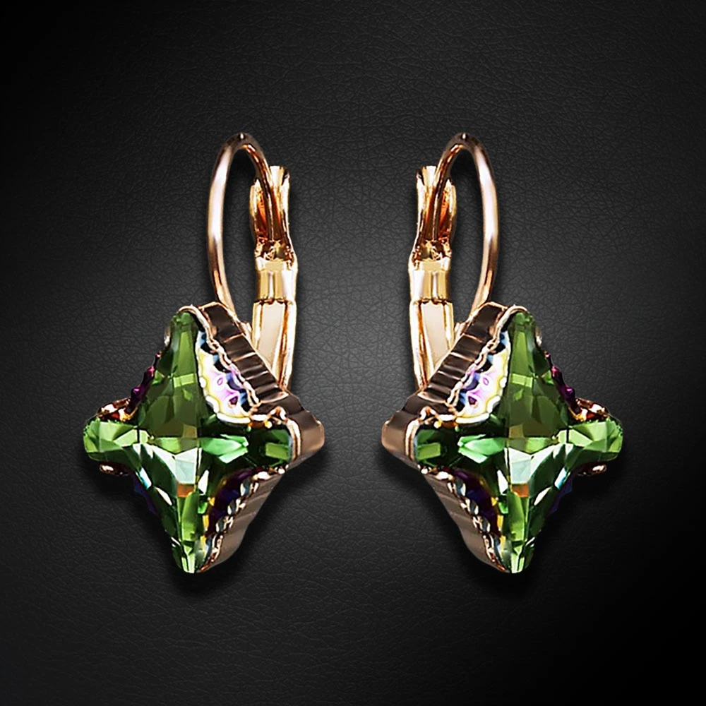 Diamond Sky Jewelry Auskarai „Byzantine Cross (Peridot Scarabaeus Žalias)“ su Swarovski® kristalais