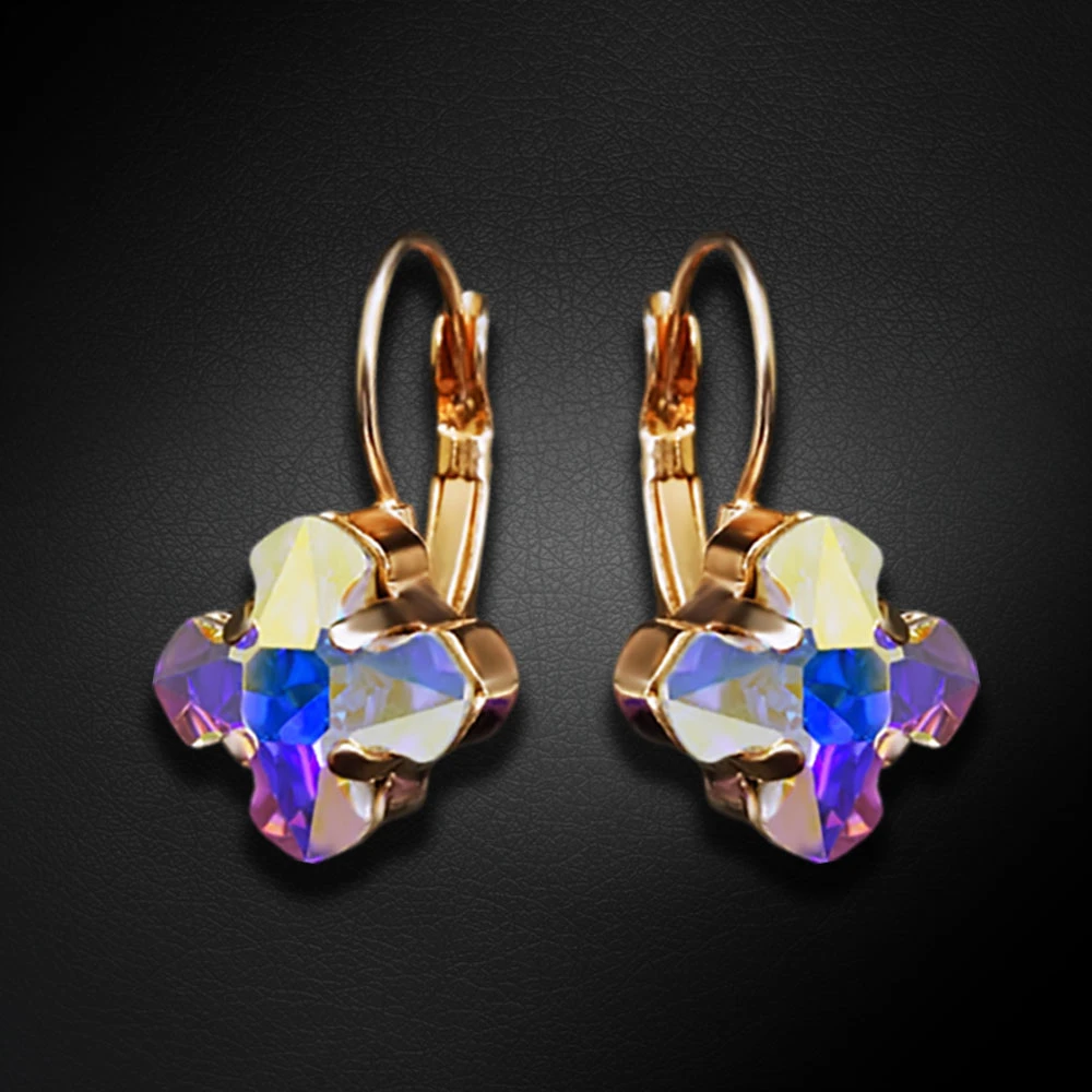 Diamond Sky Jewelry Auskarai „Byzantine Cross (Aurora Borealis)“ su Swarovski® kristalais