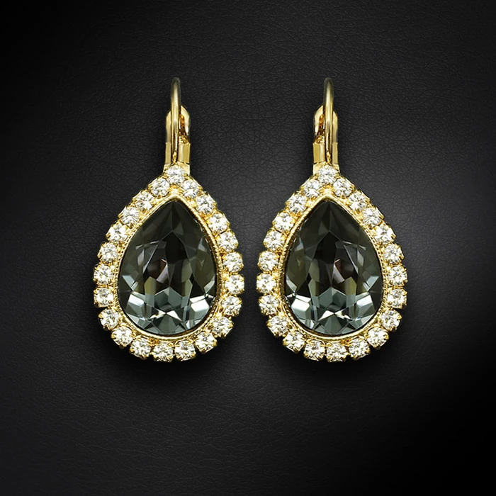 Diamond Sky Jewelry Auskarai „Celestial Drop (Sidabrinis Night)“ su Swarovski® kristalais