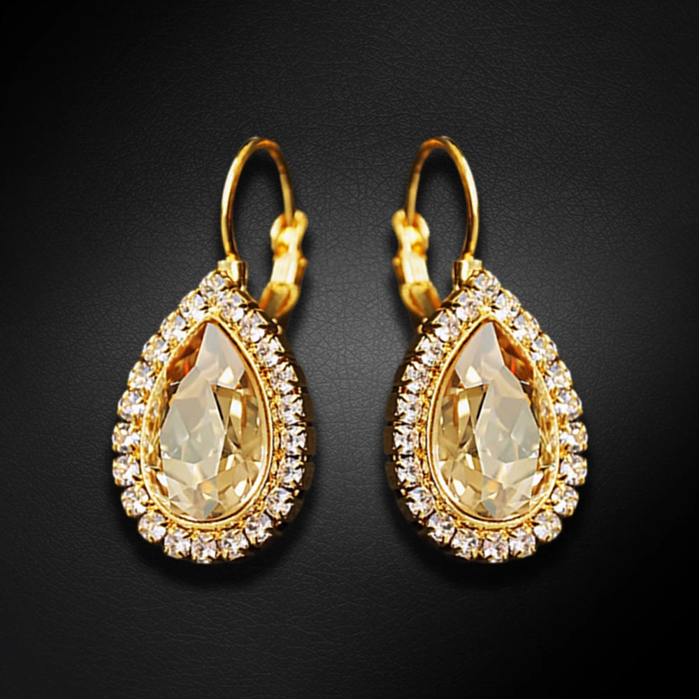 Diamond Sky Jewelry Auskarai „Celestial Drop (Golden Shadow)“ su Swarovski® kristalais