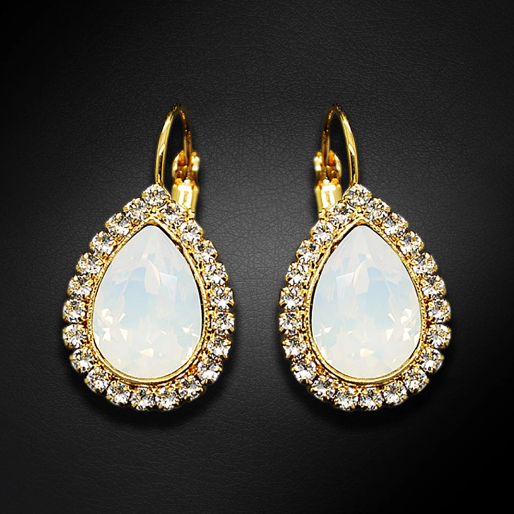 Diamond Sky Jewelry Auskarai „Celestial Drop (Baltas Opal)“ su Swarovski® kristalais