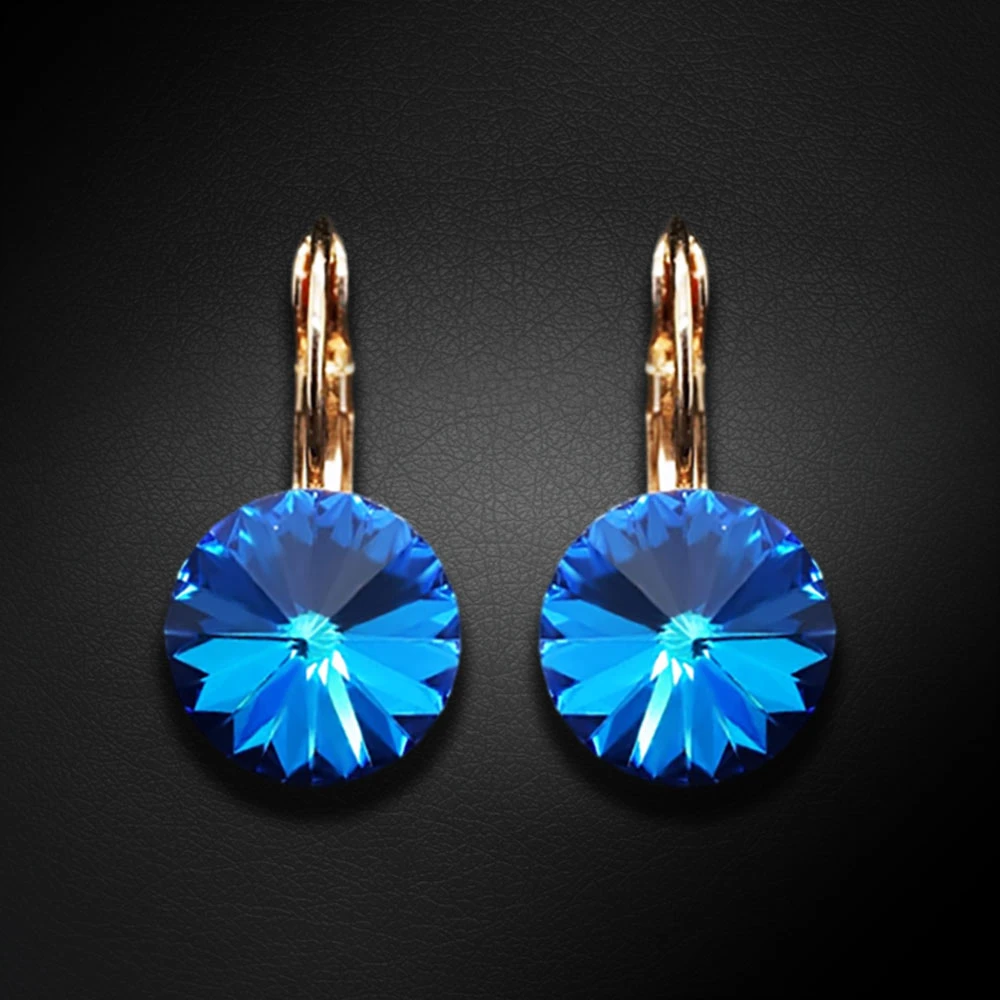 Diamond Sky Jewelry Auskarai „Clarice II (Bermuda Mėlyna)“ su Swarovski® kristalais