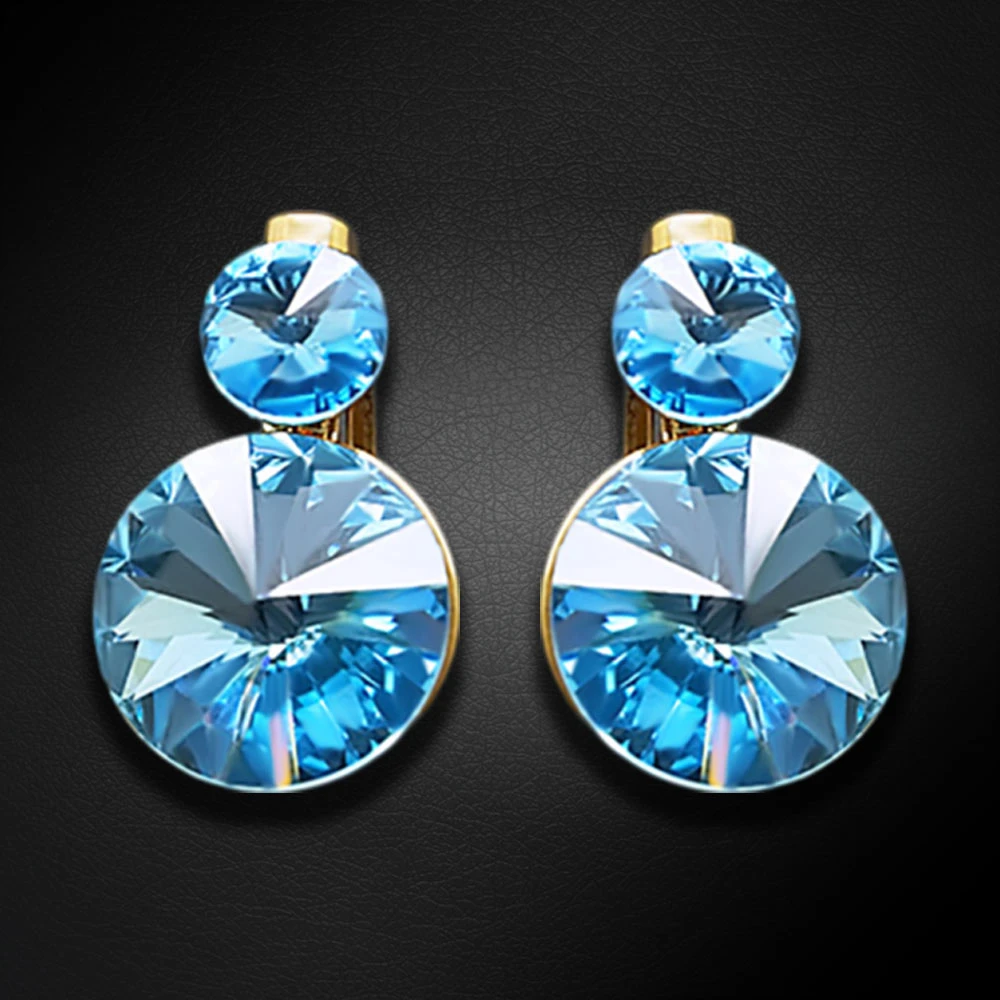 Diamond Sky Jewelry Auskarai „Clarice IV (Aquamarine Mėlyna)“ su Swarovski® kristalais