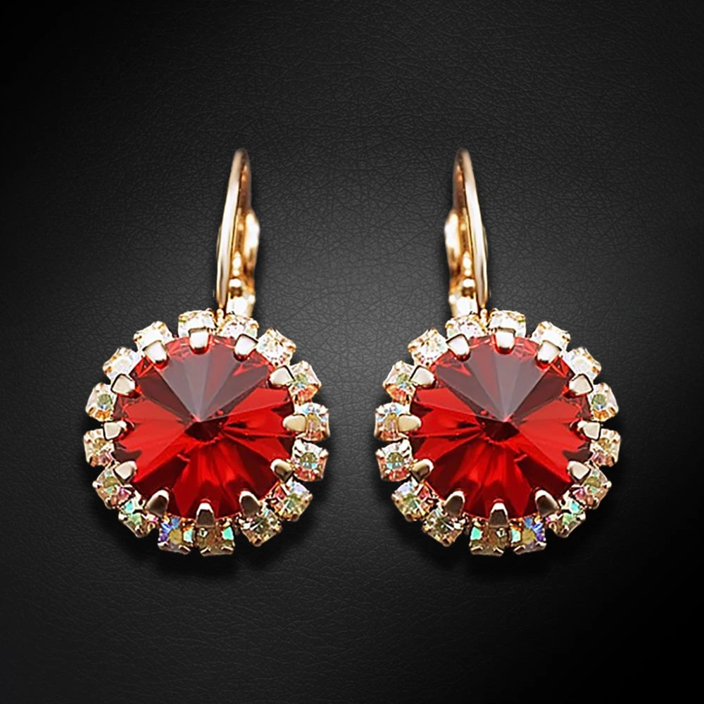 Diamond Sky Jewelry Auskarai „Clarice IX (Scarlet)“ su Swarovski® kristalais