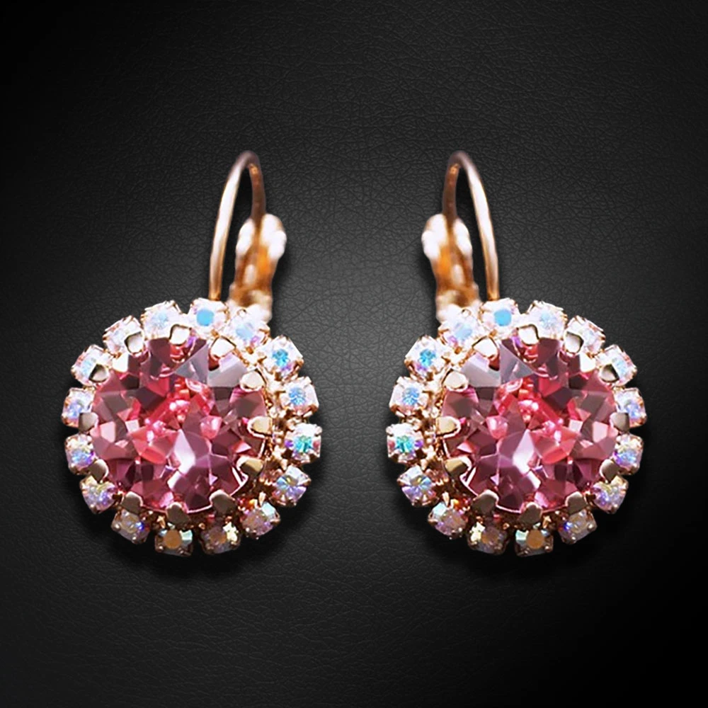 Diamond Sky Jewelry Auskarai „Clarice IX (Light Rose)“ su Swarovski® kristalais