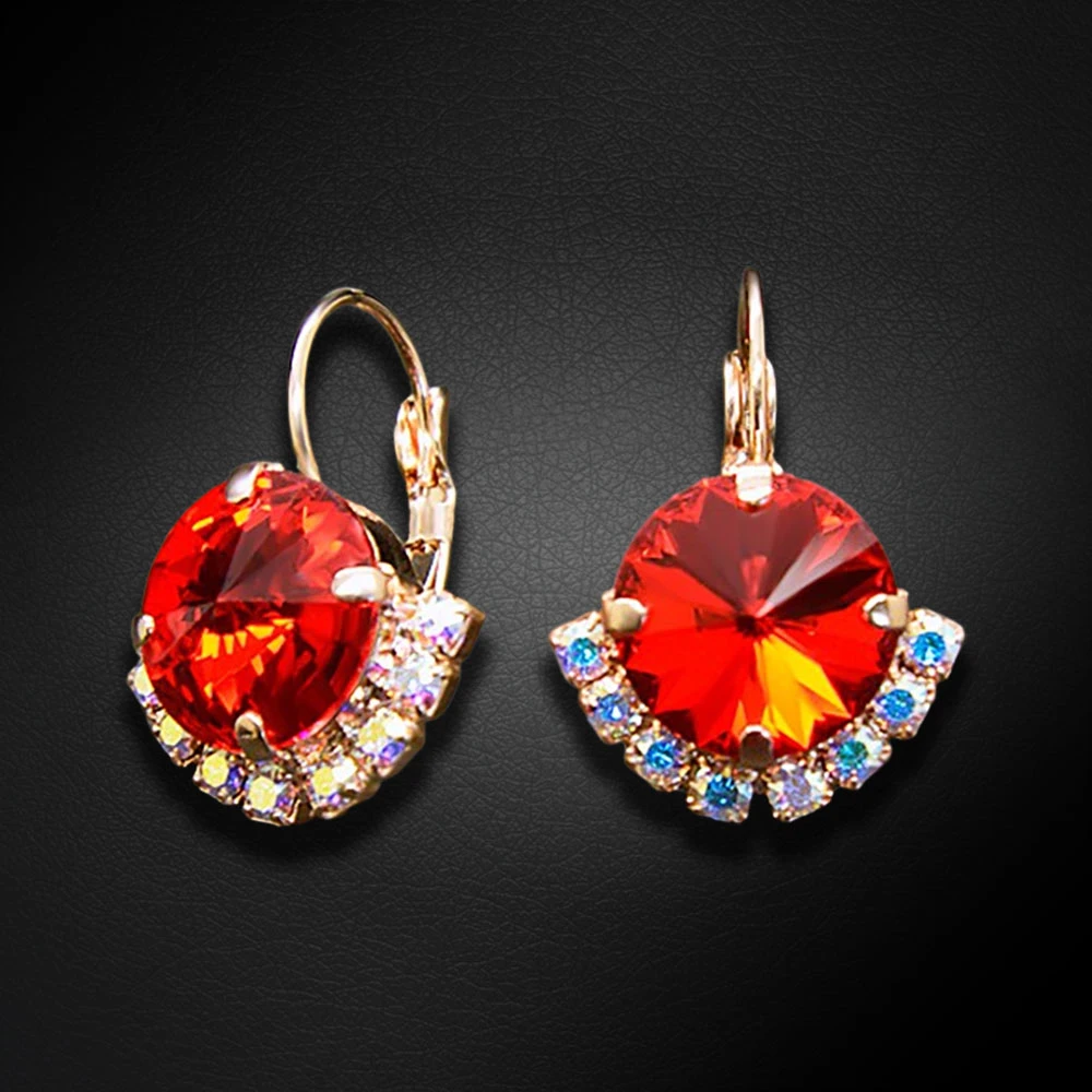 Diamond Sky Jewelry Auskarai „Clarice V (Light Siam)“ su Swarovski® kristalais